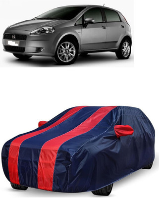 ANTOFY Car Cover For Fiat Punto Grande 1.2 (With Mirror Pockets)(Red, Blue)