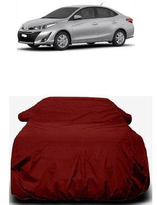 Autoprime Car Cover For Toyota Yaris (With Mirror Pockets)(Maroon)