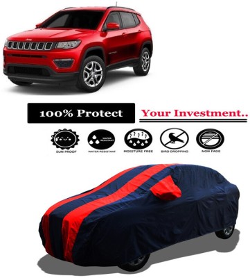 Amexride Car Cover For Jeep Compass 1.4 Sport Plus Petrol (With Mirror Pockets)(Red)