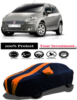 Amexride Car Cover For Fiat Punto Emotion 1.4L (With Mirror Pockets)(Orange)