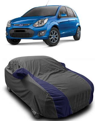 ANTOFY Car Cover For Ford Figo 1.4L (With Mirror Pockets)(Grey, Blue)