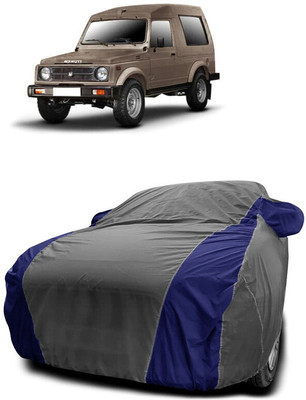 Autoprime Car Cover For Maruti Suzuki Gypsy King Hard Top MPI (With Mirror Pockets)(Grey, Blue)
