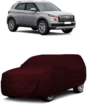ANTOFY Car Cover For Hyundai Venue S Petrol (With Mirror Pockets)(Maroon)