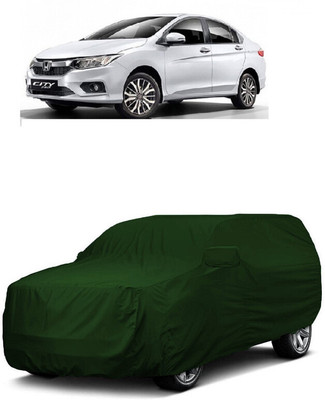 ANTOFY Car Cover For Honda City i DTec SV (With Mirror Pockets)(Green)