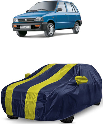 ANTOFY Car Cover For Maruti 800 AC BSII (With Mirror Pockets)(Yellow, Blue)
