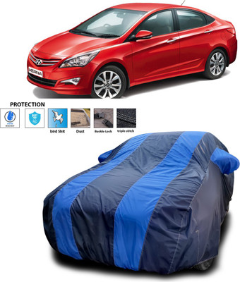 PAGORA Car Cover For Hyundai Fluidic Verna 4S (With Mirror Pockets)(Blue)