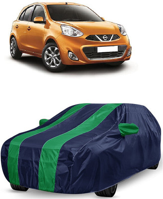 ANTOFY Car Cover For Nissan Micra Diesel XL (With Mirror Pockets)(Green, Blue)