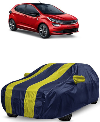 ANTOFY Car Cover For Tata Altroz XM Petrol (With Mirror Pockets)(Yellow, Blue)