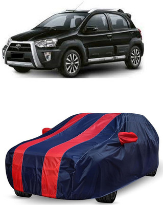 ANTOFY Car Cover For Toyota Etios Cross 1.4L VD (With Mirror Pockets)(Red, Blue)