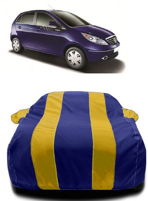 Autoprime Car Cover For Tata Vista Tech (With Mirror Pockets)(Yellow, Blue)
