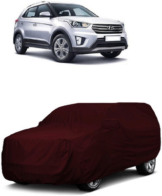 ANTOFY Car Cover For Hyundai Creta 1.4 S Diesel (With Mirror Pockets)(Maroon)