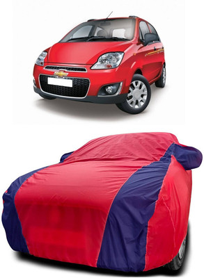 Autoprime Car Cover For Chevrolet Spark (With Mirror Pockets)(Red, Blue)