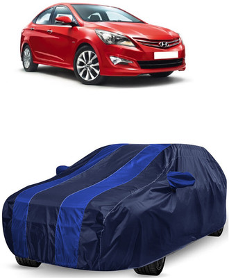 ANTOFY Car Cover For Hyundai Verna Fluidic DTHR (With Mirror Pockets)(Blue, Blue)