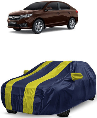 ANTOFY Car Cover For Honda Amaze S Diesel (With Mirror Pockets)(Yellow, Blue)