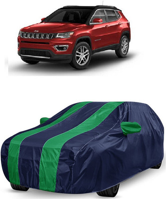 ANTOFY Car Cover For Jeep Compass 1.4 Longitude Option Petrol (With Mirror Pockets)(Green, Blue)