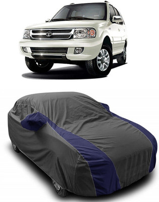 ANTOFY Car Cover For Tata Safari VTT LX (With Mirror Pockets)(Grey, Blue)