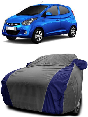 Autoprime Car Cover For Hyundai EON 1.0 Kappa Magna Plus Optional (With Mirror Pockets)(Grey, Blue)