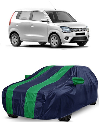 ANTOFY Car Cover For Maruti Wagon R ZXI 1.2 Petrol (With Mirror Pockets)(Green, Blue)