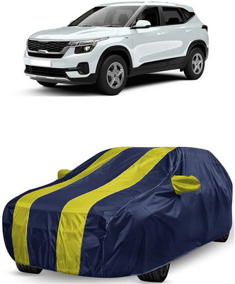 ANTOFY Car Cover For Kia Seltos HTE 1.5 (With Mirror Pockets)(Yellow, Blue)