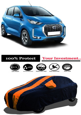 Amexride Car Cover For Datsun Redi-Go A Petrol (With Mirror Pockets)(Orange)