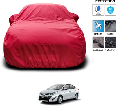 PAGORA Car Cover For Toyota Yaris (With Mirror Pockets)(Maroon)