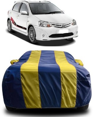 SUGASHRI Car Cover For Toyota Etios Sportivo (With Mirror Pockets)(Yellow, Blue)