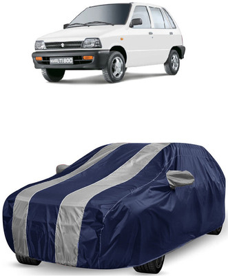 ANTOFY Car Cover For Maruti 800 DUO AC LPG (With Mirror Pockets)(White, Blue)