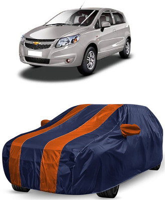 ANTOFY Car Cover For Chevrolet Uva Split (With Mirror Pockets)(Orange, Blue)