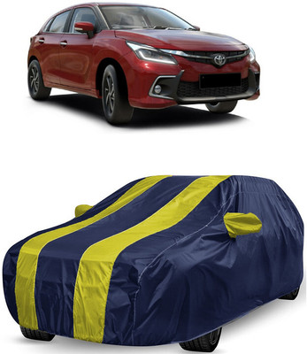 ANTOFY Car Cover For Toyota Glanza V (With Mirror Pockets)(Yellow, Blue)