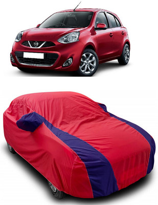 ANTOFY Car Cover For Nissan Micra DTHR (With Mirror Pockets)(Red, Blue)