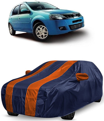 ANTOFY Car Cover For Mahindra E Verito D4 Electric (With Mirror Pockets)(Orange, Blue)