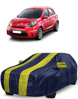 ANTOFY Car Cover For Nissan Micra Active XV (With Mirror Pockets)(Yellow, Blue)