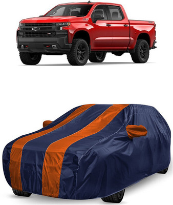 ANTOFY Car Cover For Chevrolet Silverado 4.3L (With Mirror Pockets)(Orange, Blue)