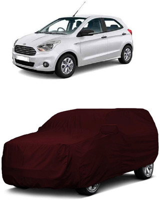 ANTOFY Car Cover For Ford Figo 1.2P Titanium Plus MT (With Mirror Pockets)(Maroon)