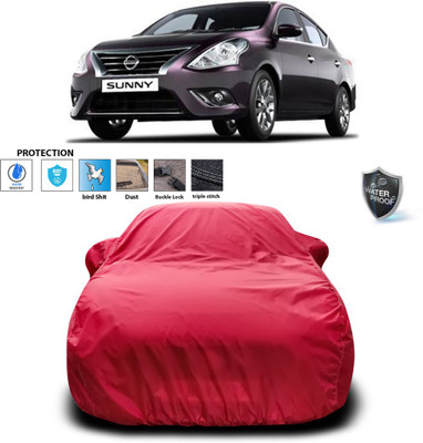 PAGORA Car Cover For Nissan Sunny (With Mirror Pockets)(Maroon)