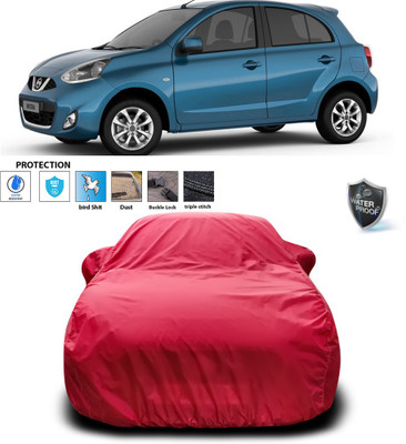 PAGORA Car Cover For Nissan Micra (With Mirror Pockets)(Maroon)