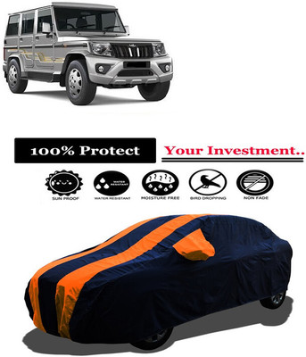 Amexride Car Cover For Mahindra Bolero (With Mirror Pockets)(Orange)