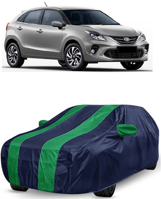 ANTOFY Car Cover For Toyota Glanza G CVT Petrol (With Mirror Pockets)(Green, Blue)