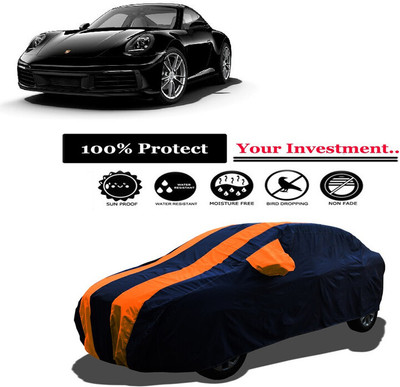 Amexride Car Cover For Porsche 911 Carrera 4 Cabriolet Black Edition (With Mirror Pockets)(Orange)