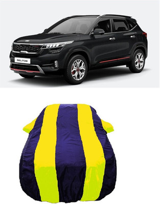 Wegather Car Cover For Kia Seltos GTX Plus AT 1.5 Diesel (With Mirror Pockets)(Yellow)