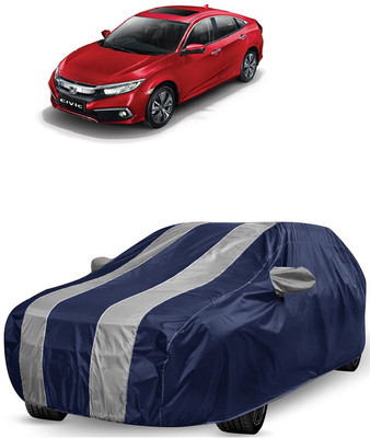 ANTOFY Car Cover For Honda Civic Sedan (With Mirror Pockets)(White, Blue)