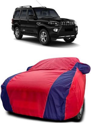 Autoprime Car Cover For Mahindra Scorpio 1.99 S8 (With Mirror Pockets)(Red, Blue)