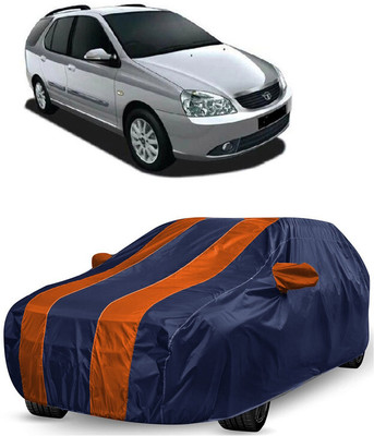 ANTOFY Car Cover For Tata Indica Marina (With Mirror Pockets)(Orange, Blue)