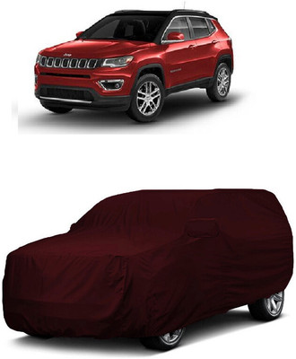 ANTOFY Car Cover For Jeep Compass 1.4 Longitude Option Petrol (With Mirror Pockets)(Maroon)