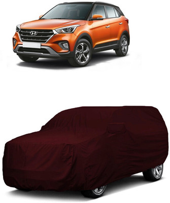 ANTOFY Car Cover For Hyundai Creta 1.6 SX Dual Tone (With Mirror Pockets)(Maroon)