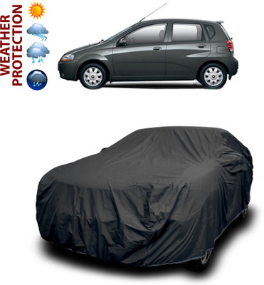 GOSHIV-car and bike accessories Car Cover For Chevrolet Aveo Uva (With Mirror Pockets)(Black)