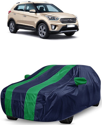 ANTOFY Car Cover For Hyundai Creta 1.6 VTVT S (With Mirror Pockets)(Green, Blue)
