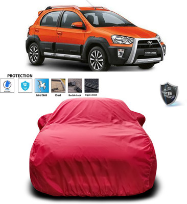 CODOKI Car Cover For Toyota Etios Cross (With Mirror Pockets)(Maroon)