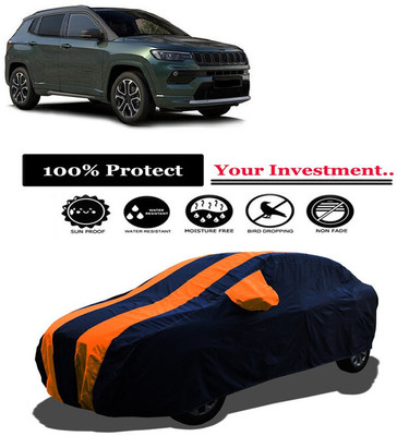 Amexride Car Cover For Jeep Compass 2.0 Longitude AT Diesel (With Mirror Pockets)(Orange)