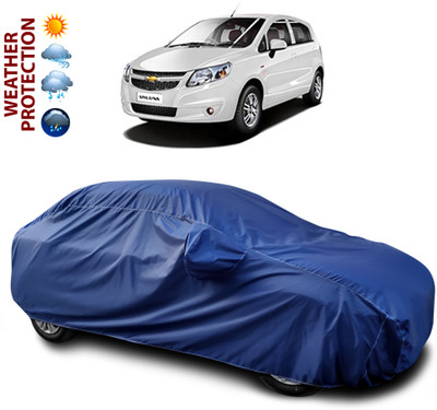 GOSHIV-car and bike accessories Car Cover For Chevrolet Sail UVA (With Mirror Pockets)(Blue)